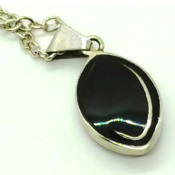 Enamel and Mother of Pearl Reversable Earring and Necklace Set - Picture 6 of 6